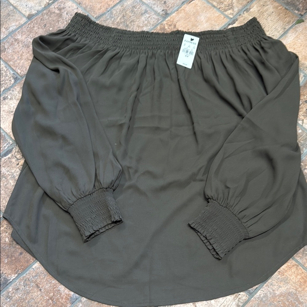 Express Dark Olive Blouse
